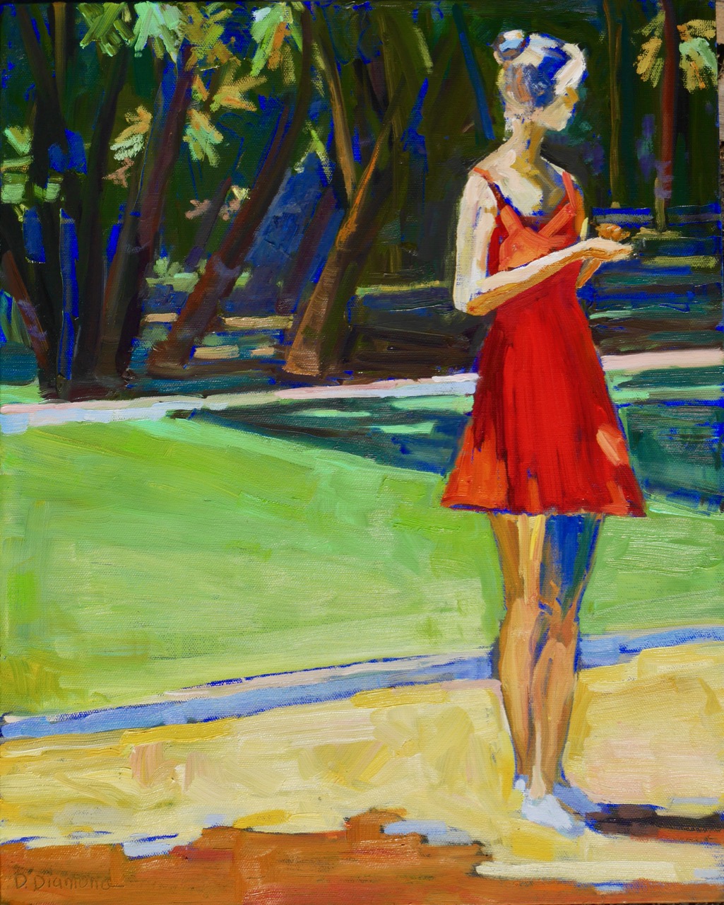 Red Dress painting