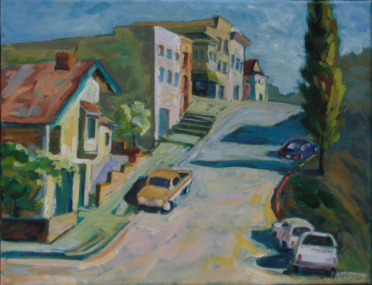 Curb Your Wheels - Crockett painting