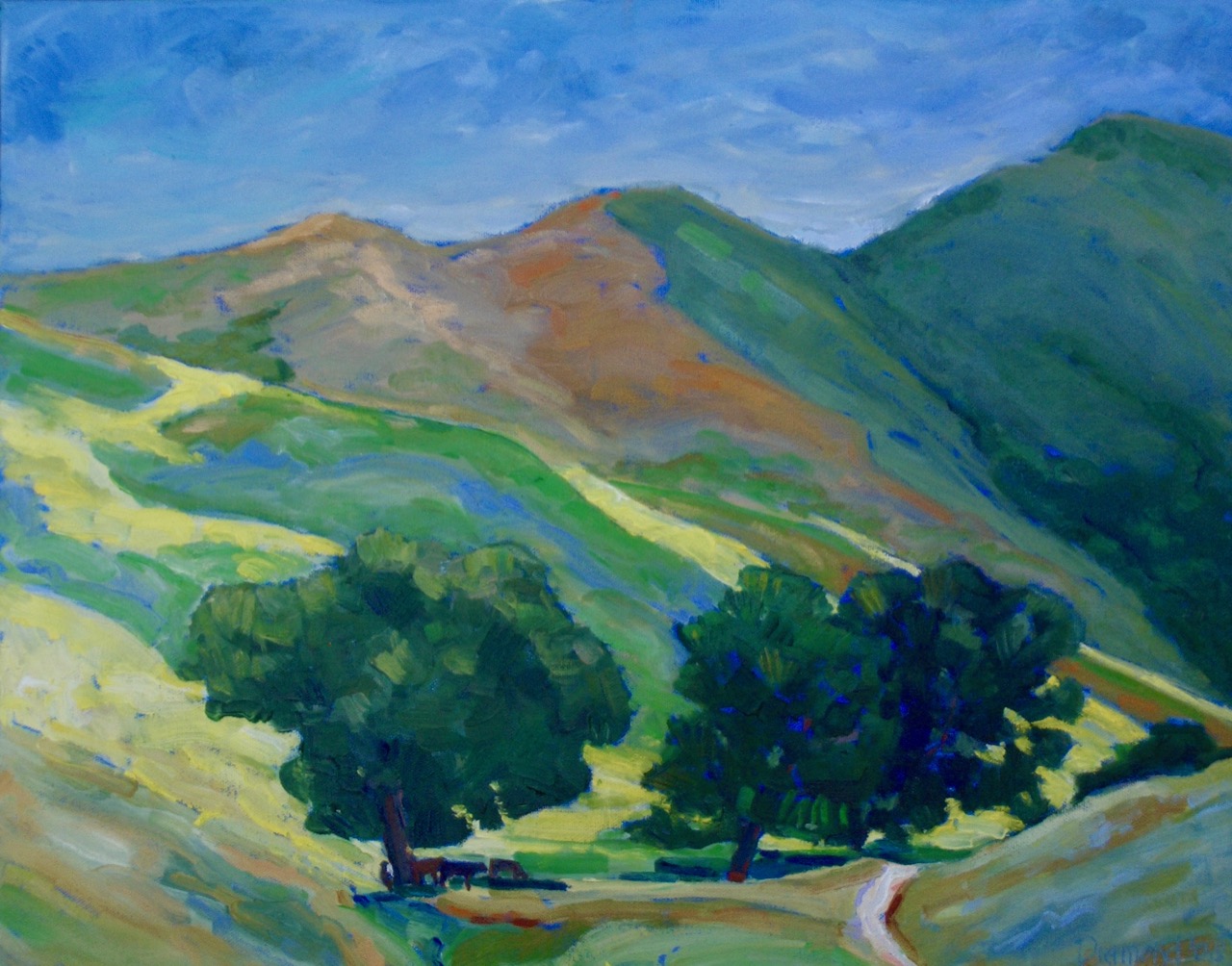 Mustard, Oaks and Cows